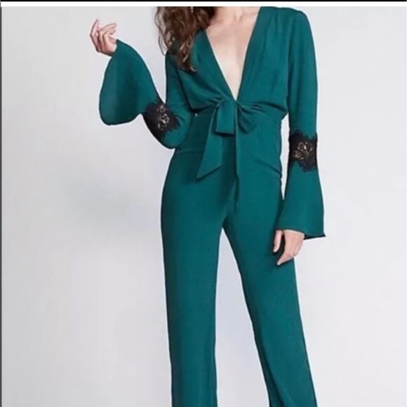 Stone Cold Fox Pants - Stone Cold Fox NEW Emerald Green Jumpsuit Holiday Size 0